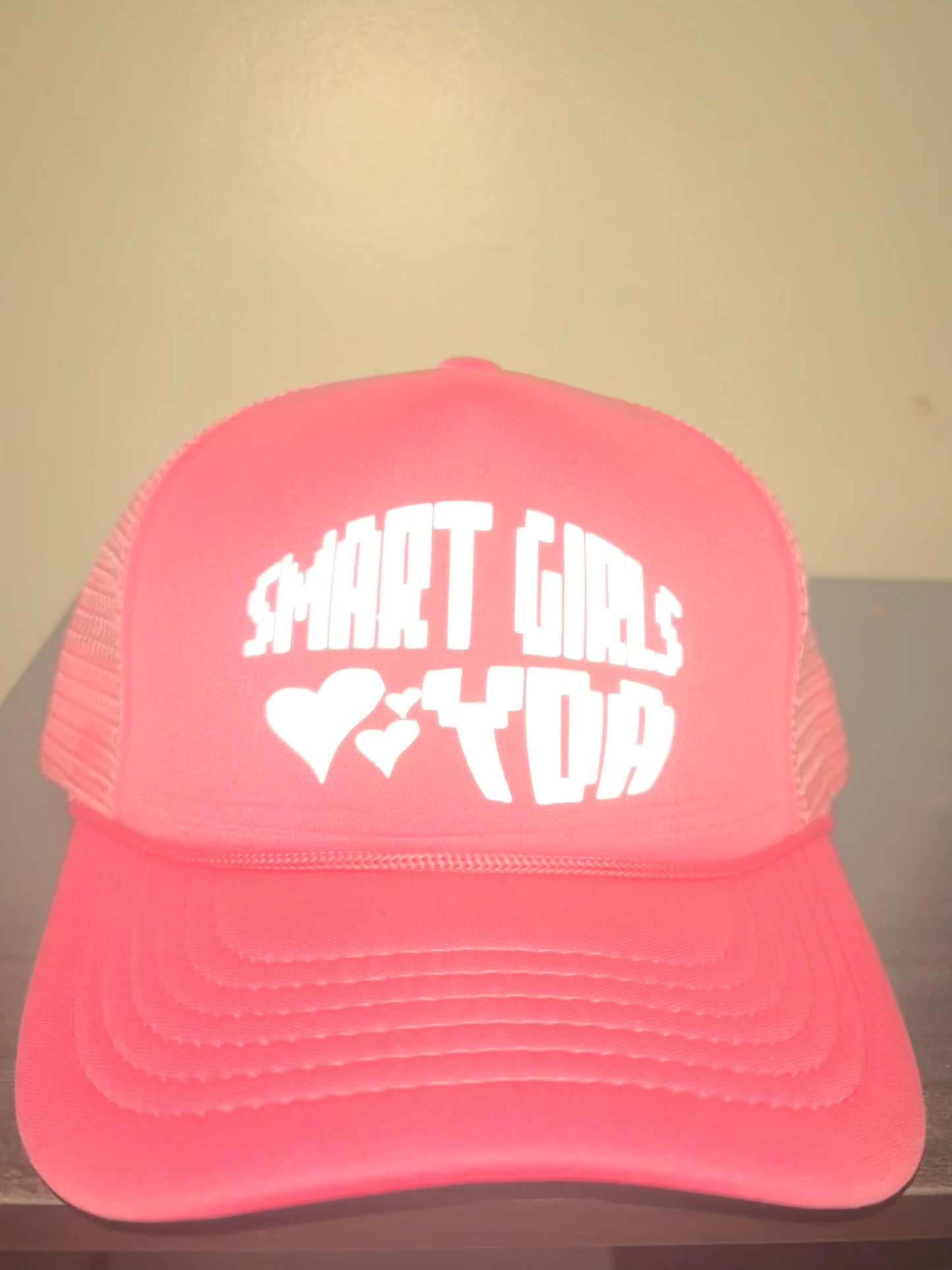 PINK REFLECTIVE SMART GIRLS LOVE YDA TRUCKER HAT