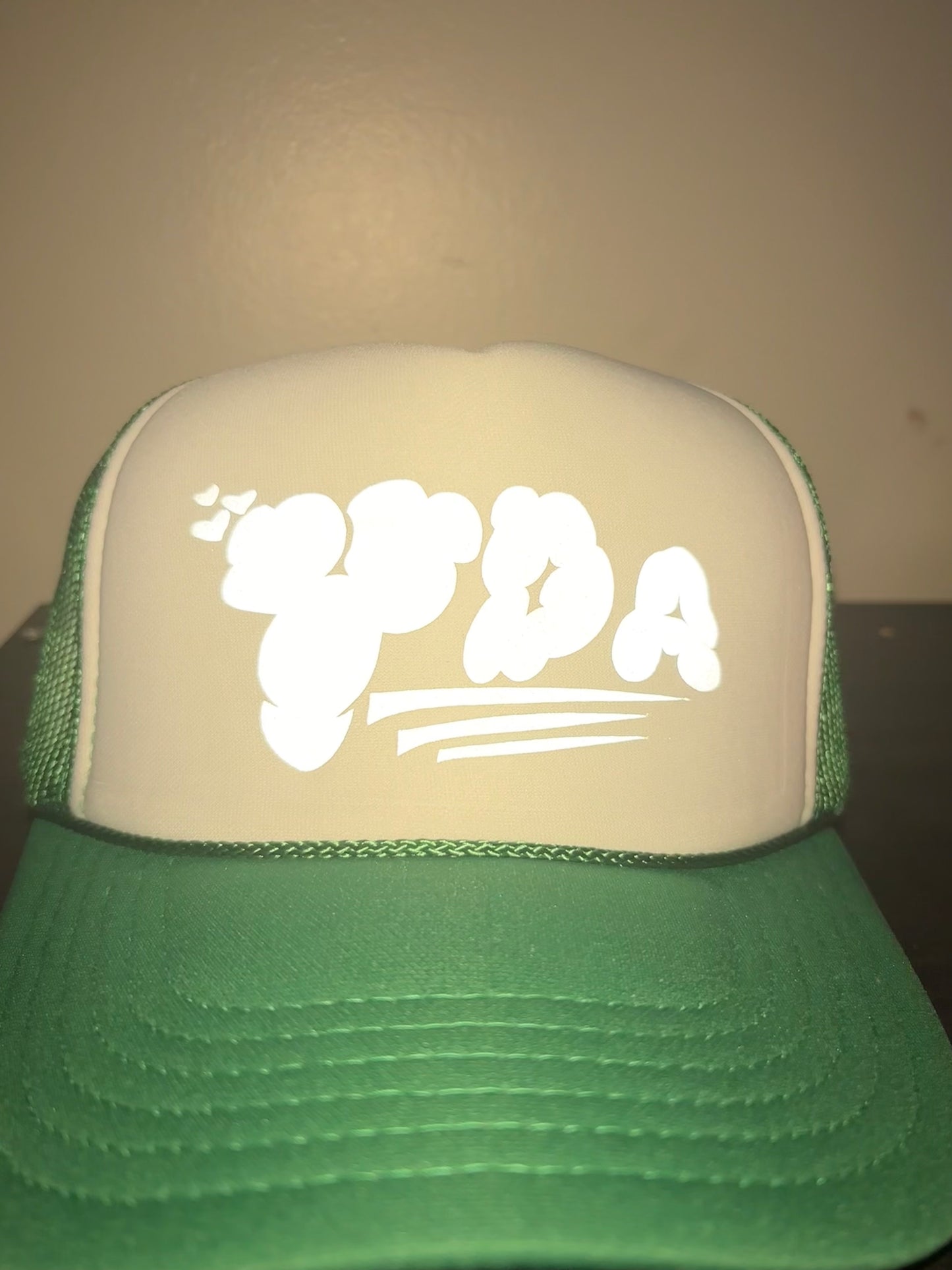 GREEN WHITE REFLECTIVE YDA TRUCKER HAT