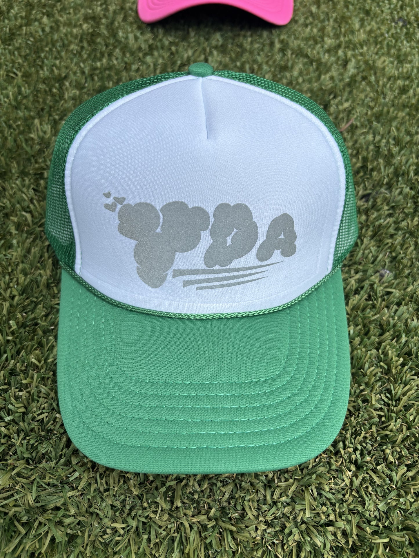 GREEN WHITE REFLECTIVE YDA TRUCKER HAT