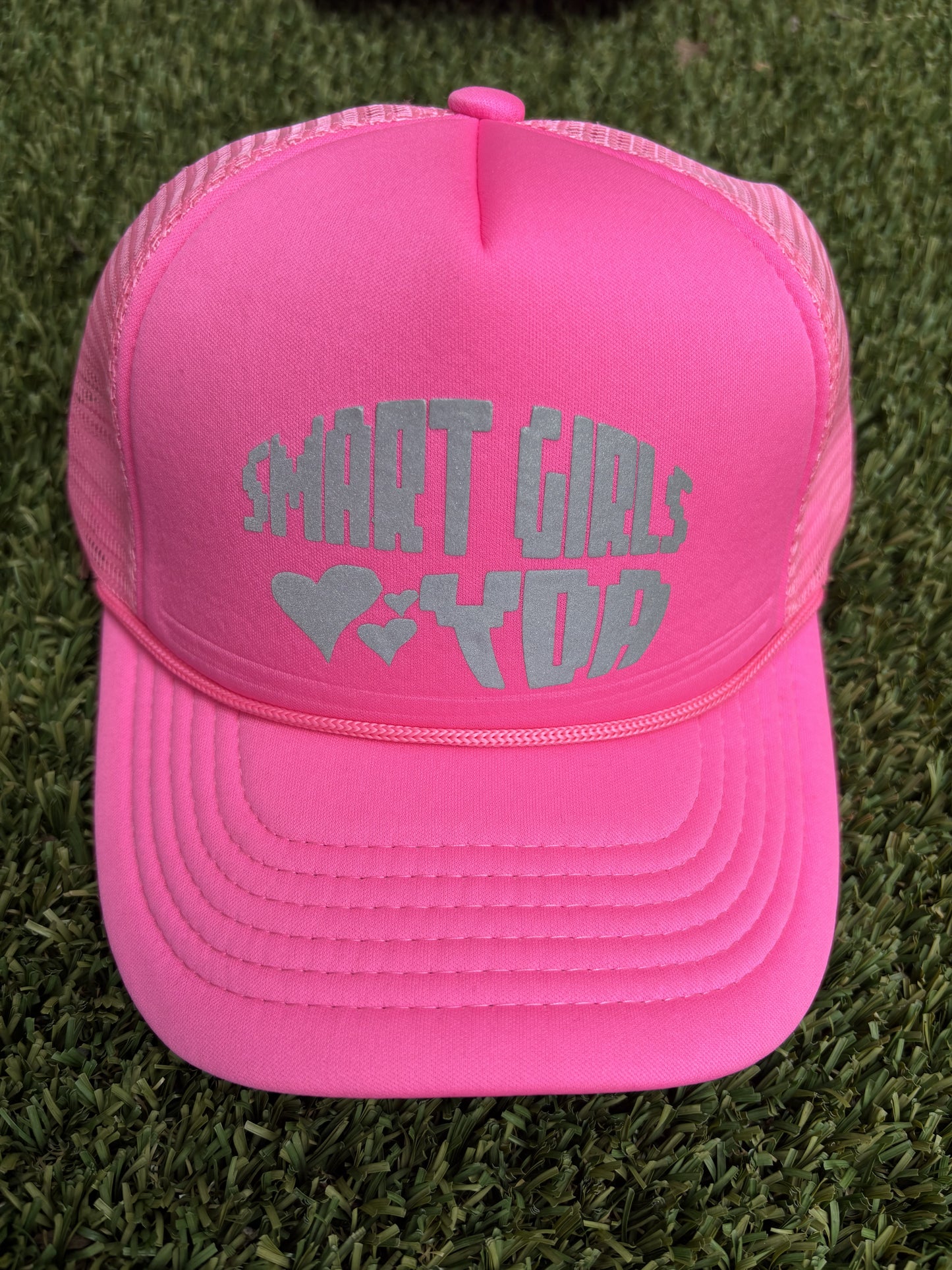 PINK REFLECTIVE SMART GIRLS LOVE YDA TRUCKER HAT