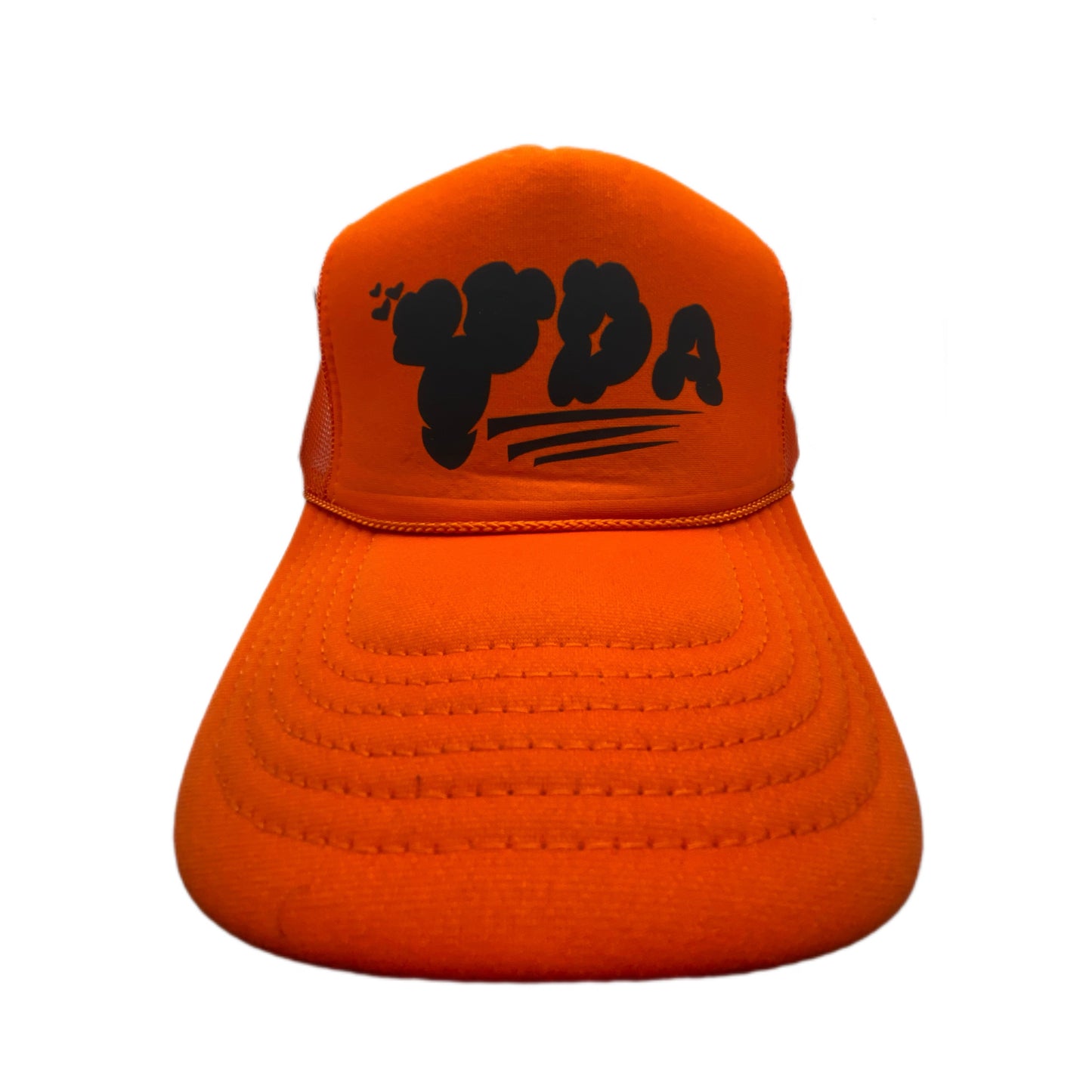YDA ORG BLK TRUCKER HAT