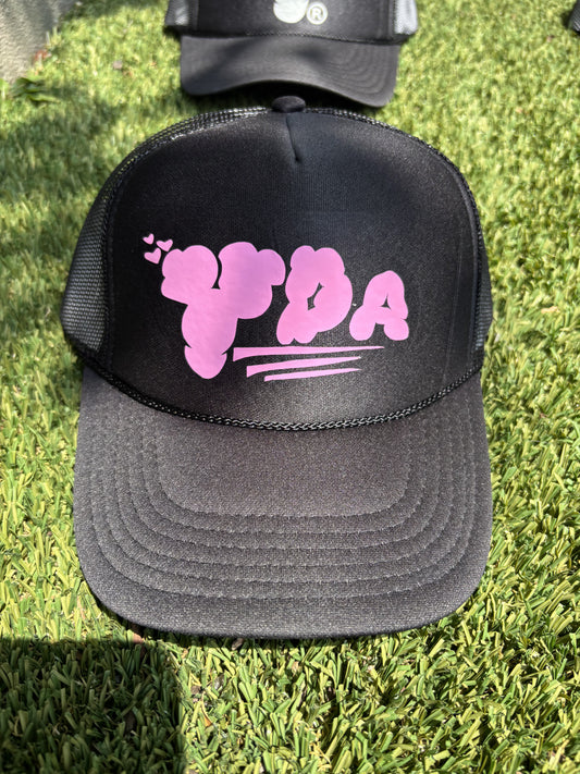BLACK HOT PINK YDA TRUCKER HAT