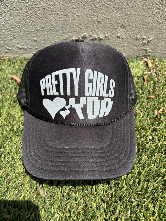 BLACK REFLECTOR PRETTY GIRLS LOVE YDA TRUCKER HAT