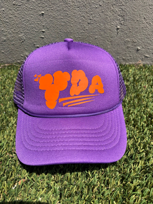 ROYAL PURPLE ORANGE YDA TRUCKER HAT